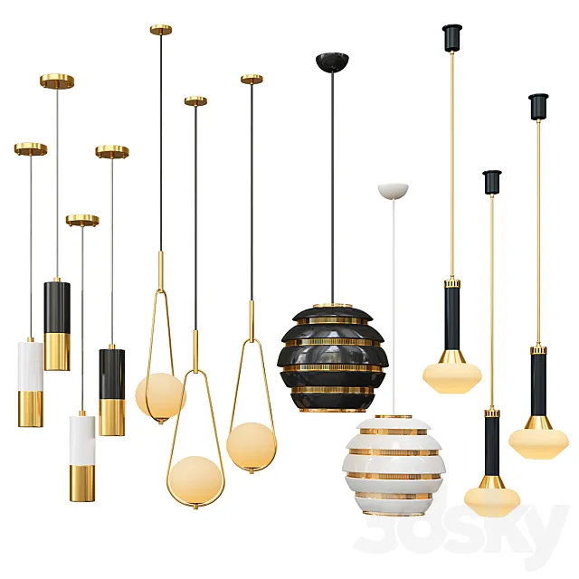 Four Hanging Lights_13 Exclusive 3DModel