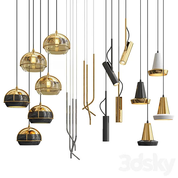 Four Hanging Lights_24 Exclusive 3D Model Four Hanging Lights_24 Exclusive 3D Model