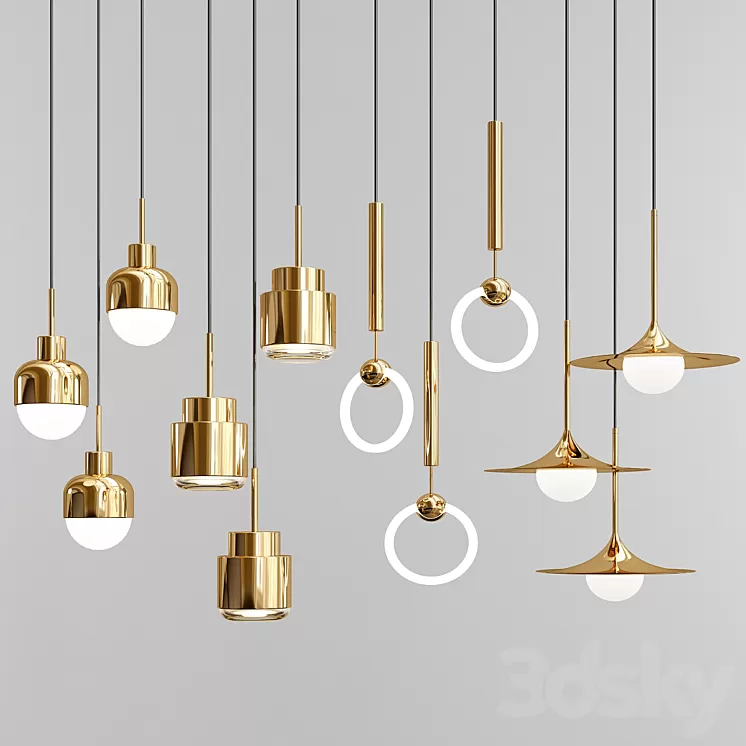 Four Hanging Lights_25 Exclusive 3D Model Four Hanging Lights_25 Exclusive 3D Model