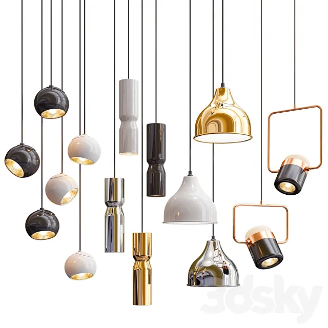 Four Hanging Lights_40 Exclusive 3D Model