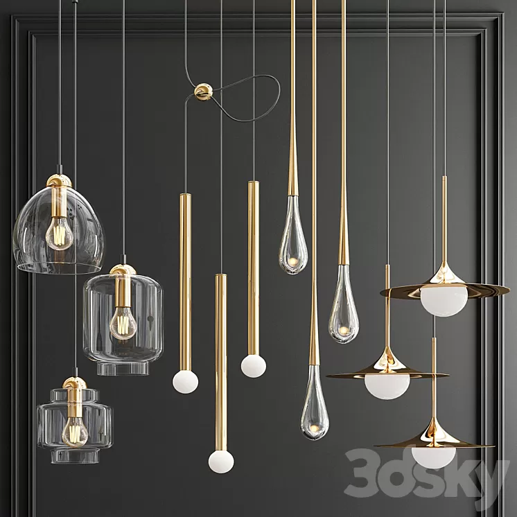 Four Hanging Lights_52 Exclusive 3D Model