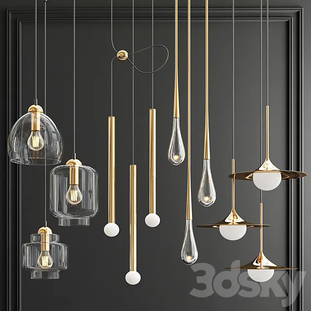 Four Hanging Lights_52 Exclusive 3DModel