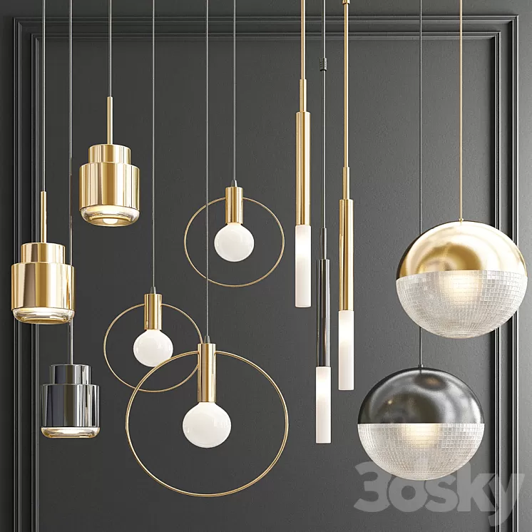 Four Hanging Lights_59 3D Model Four Hanging Lights_59 3D Model