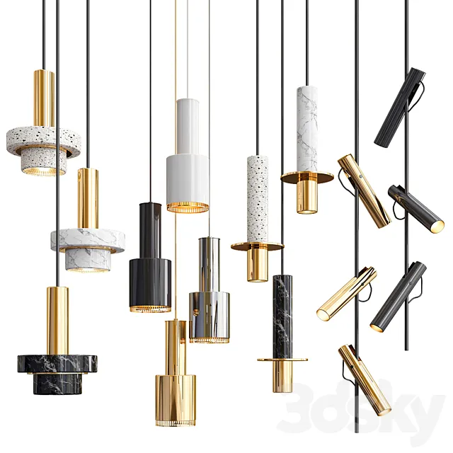 Four Hanging Lights_67 3DModel Four Hanging Lights_67 3DModel