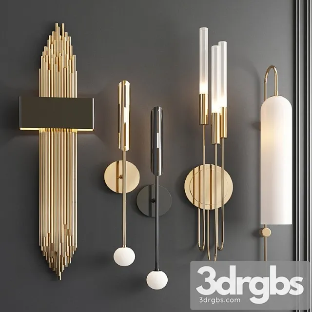 Four Nice Wall Lights 11 1 3D Model Download Four Nice Wall Lights 11 1 3D Model Download