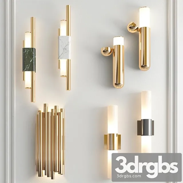 Four nice wall lights 12 3D Model Download Four nice wall lights 12 3D Model Download