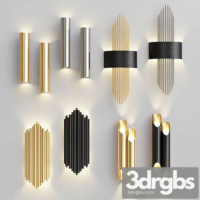 Four Nice Wall Lights 3 1 3D Model Download Four Nice Wall Lights 3 1 3D Model Download