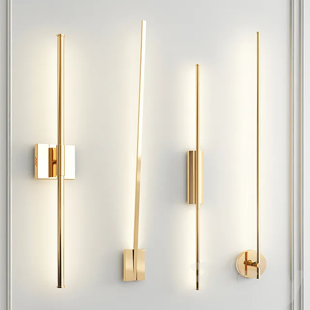 Four Nice Wall Lights_13 3D Model Four Nice Wall Lights_13 3D Model