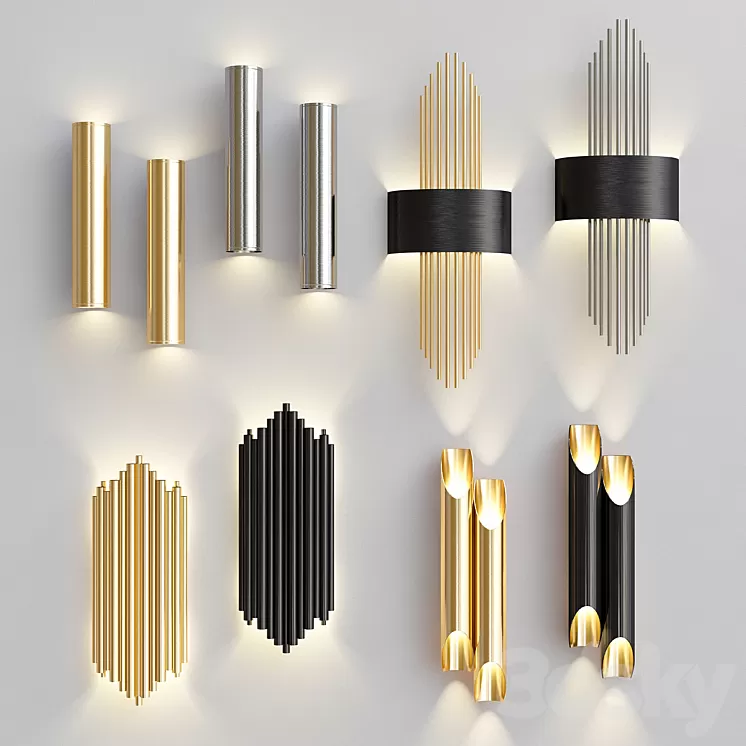 Four Nice Wall Lights_3 3D Model