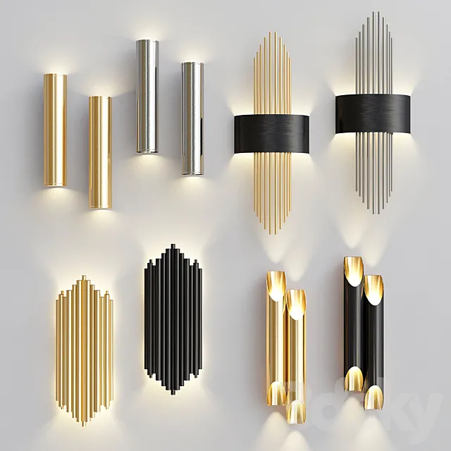 Four Nice Wall Lights_3 3DModel