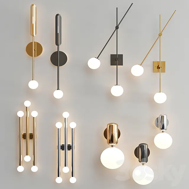 Four Nice Wall Lights_7 3DModel