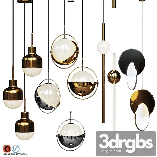 Four pendant lights amazing set vol. 14 3D Model Download