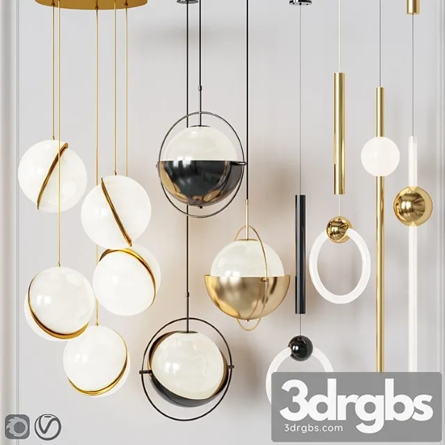 Four pendant lights amazing set vol. 22 3D Model Download