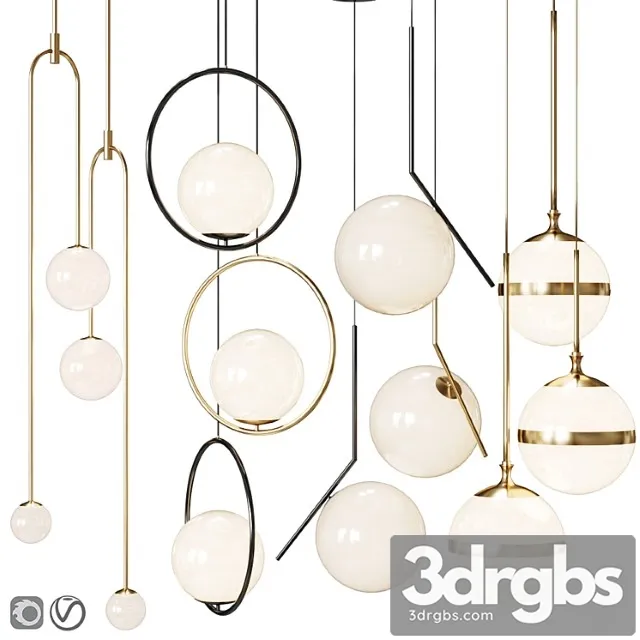 Four pendant lights scandinavian amazing set vol. 21 3D Model Download