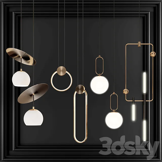 Four Pendant Lights set vol. 01 3DModel Four Pendant Lights set vol. 01 3DModel