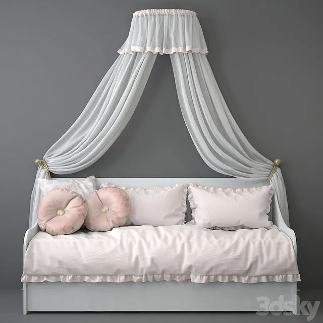 Four Poster Bed 01 3D Model Four Poster Bed 01 3D Model