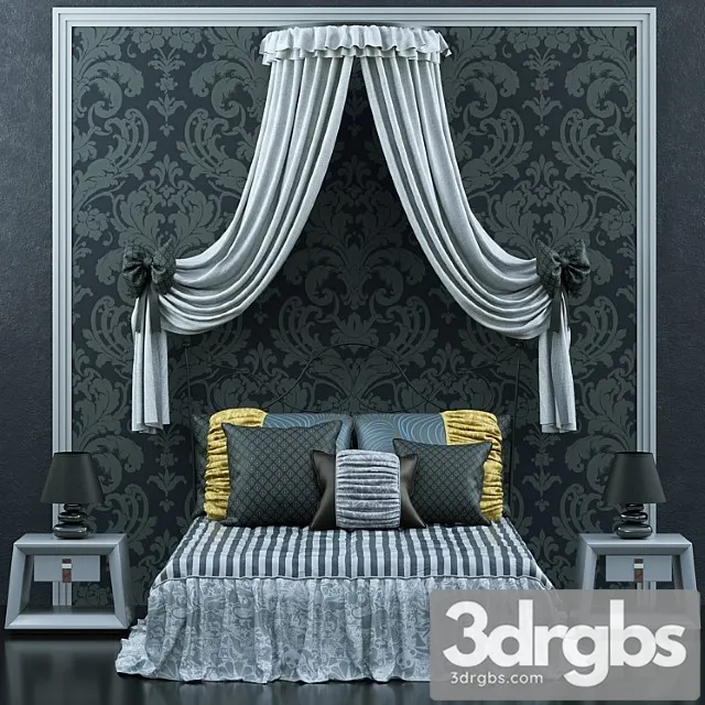 Four-poster bed 2 3D Model Download