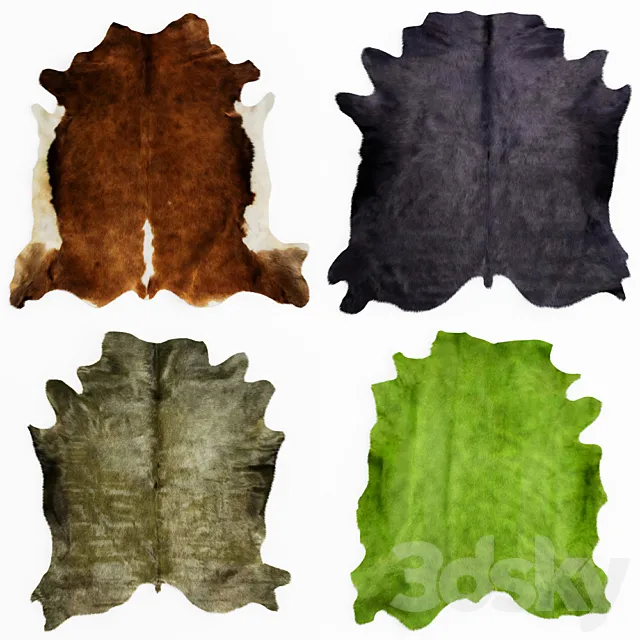 Four rugs from animal skins 06 3D Model Four rugs from animal skins 06 3D Model