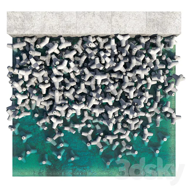 Fragment of the coast protection structure 3D Model