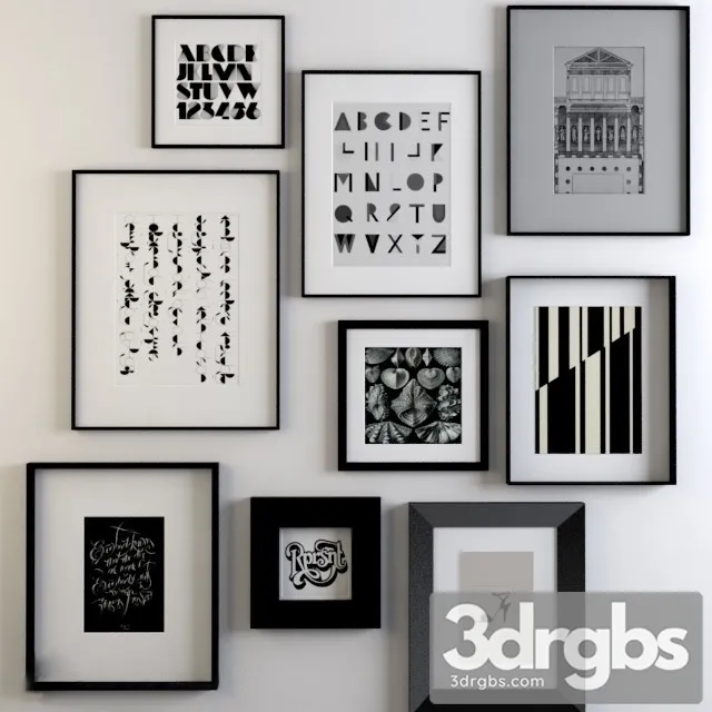 Fram Set Black White 02 3D Model Download Fram Set Black White 02 3D Model Download