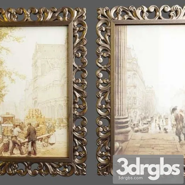 Frame mirrors paintings 3D Model Download