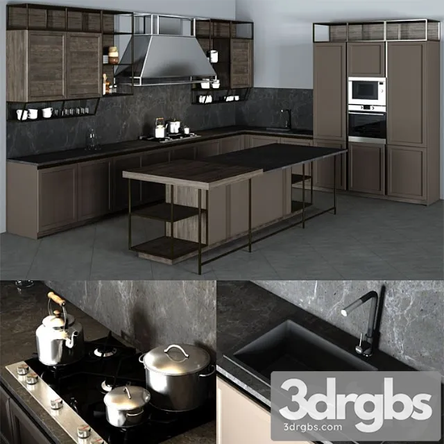 Frame snaidero kitchen furniture 3D Model Download