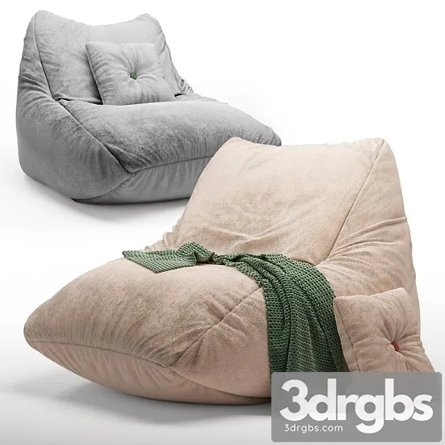 Frameless soft beige pie chair 2 3D Model Download