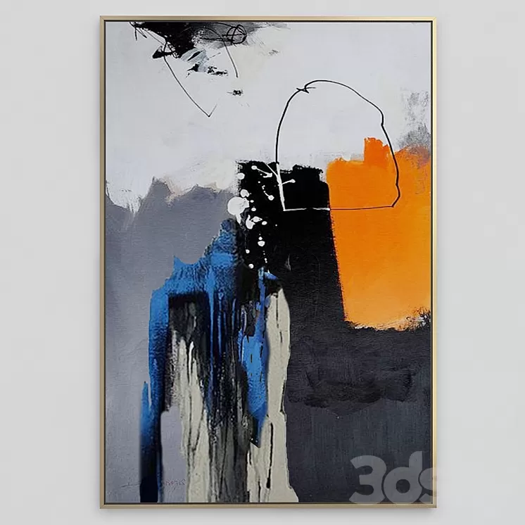 Frames Orange accent 3D Model