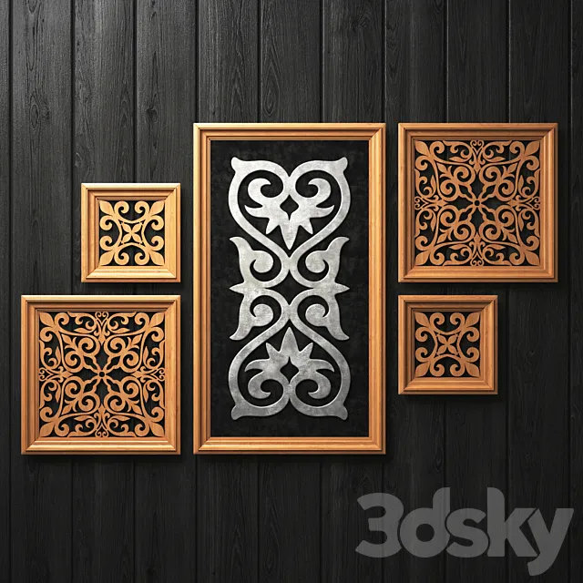 frames with ornaments 3D Model frames with ornaments 3D Model