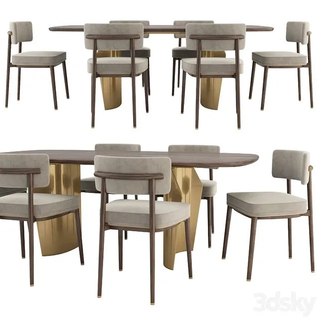 Frank chair and Flame table 3D Model Frank chair and Flame table 3D Model