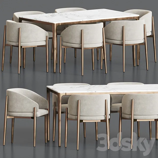 Frank Chair Canto Table Dining Set 3D Model Frank Chair Canto Table Dining Set 3D Model