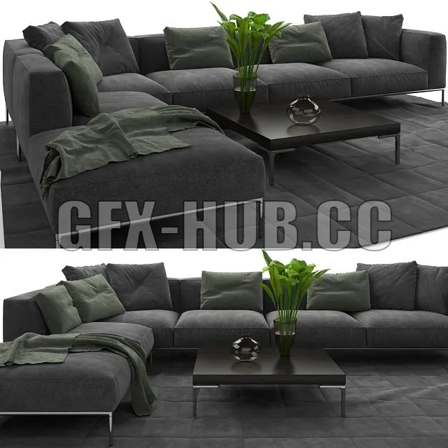 FRANK SOFA by B & B Italia 3D Model FRANK SOFA by B & B Italia 3D Model