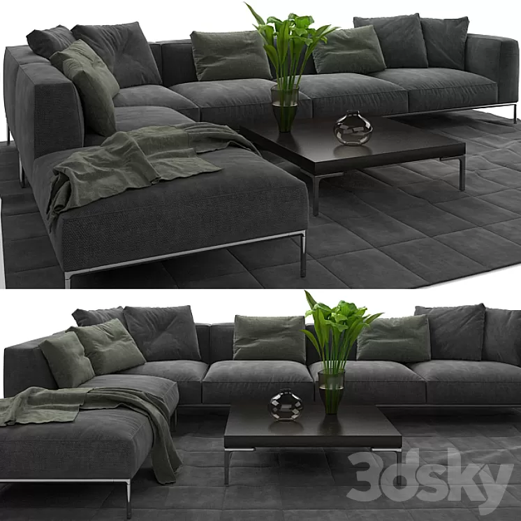 FRANK SOFA by B & B Italia 3D Model FRANK SOFA by B & B Italia 3D Model