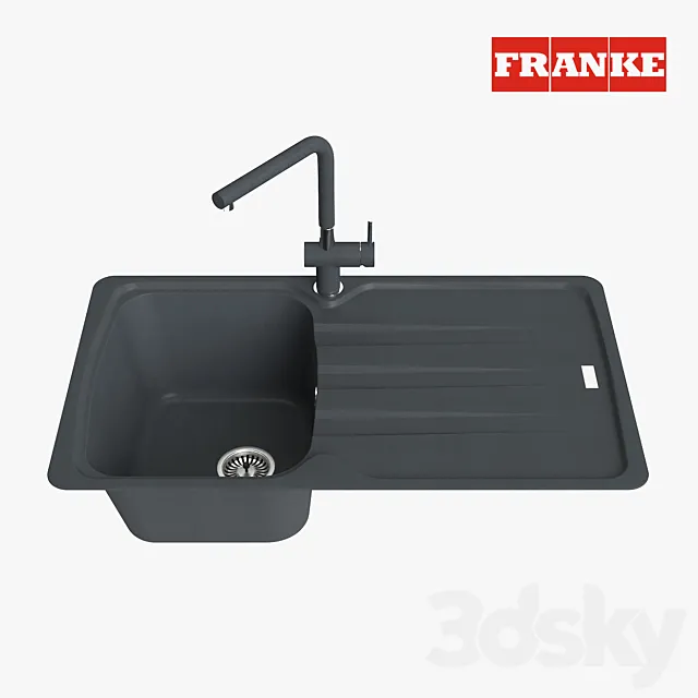 Franke Aneta Sink AZG 611 Fragranite Onyx 3D Model