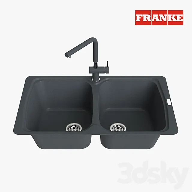 Franke Aneta Sink AZG 620 Fragranite Onyx 3D Model