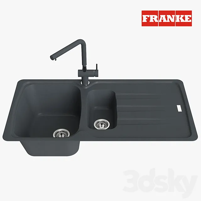Franke Aneta Sink AZG 651 Fragranite Onix 3D Model