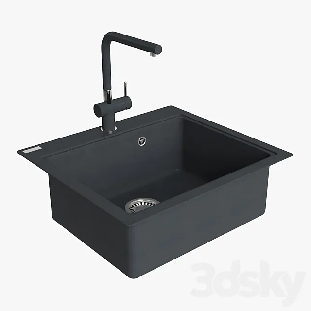Franke Maris Sink MRG 610 58 Fragranite Onyx 3D Model