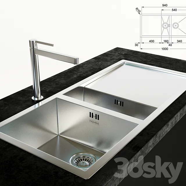 franke sink and faucet 3DModel franke sink and faucet 3DModel