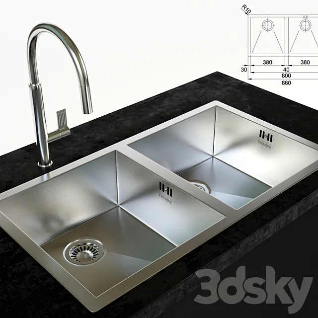 franke sink and faucet 3DModel franke sink and faucet 3DModel