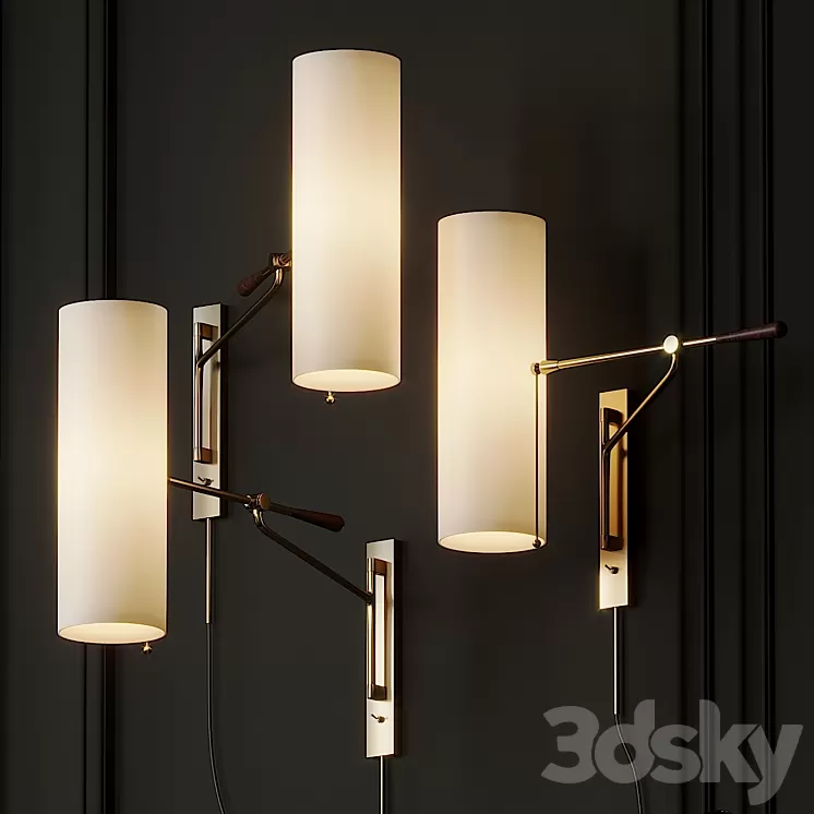 Frankfort Articulating Wall Light by AERIN 3D Model Frankfort Articulating Wall Light by AERIN 3D Model