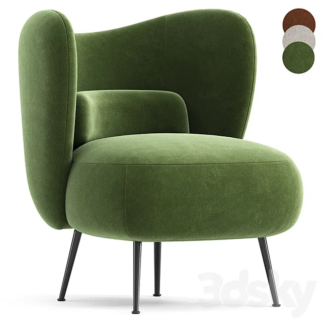 Frankie-James Upholstered Barrel Chair 3DModel