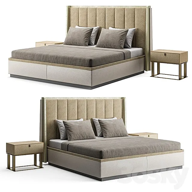 Frato Coen Bed Brisbane Bedside Table 3DModel Frato Coen Bed Brisbane Bedside Table 3DModel