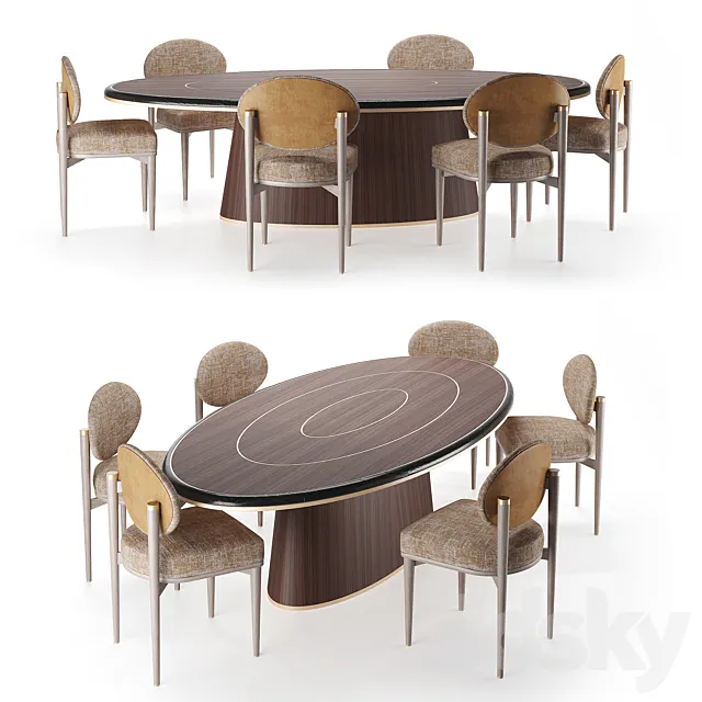 Frato Dining Table Bremen & Dining Chair Crete 3D Model