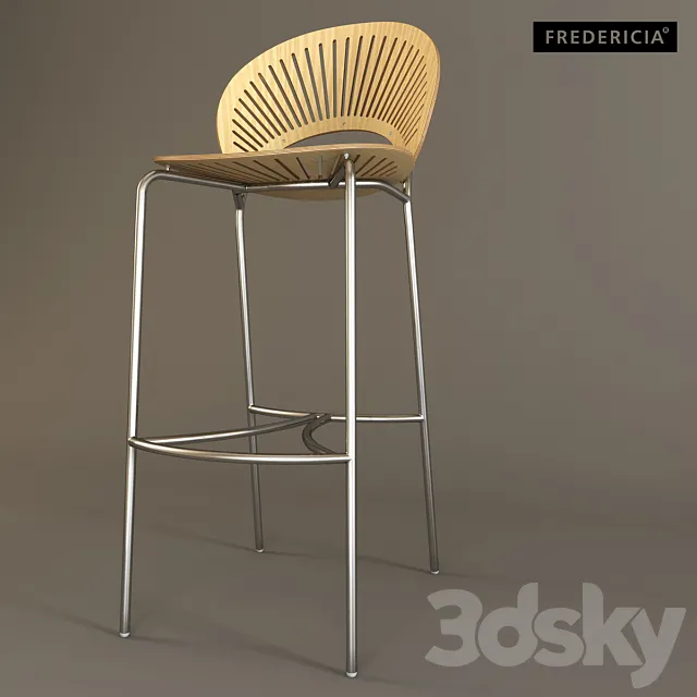 FREDERICIA _ TRINIDAD bar stool _ 3300 3D Model FREDERICIA _ TRINIDAD bar stool _ 3300 3D Model