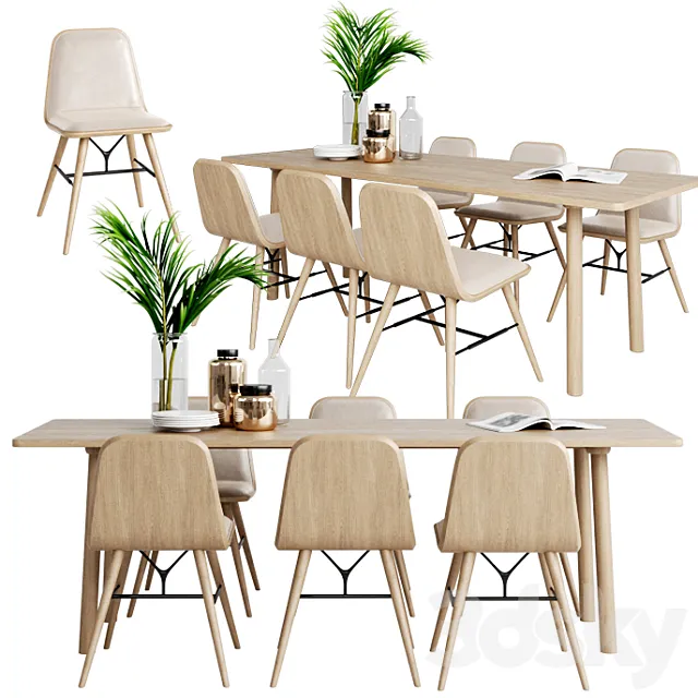 Fredericia Spine Chair & table Taro 3DModel