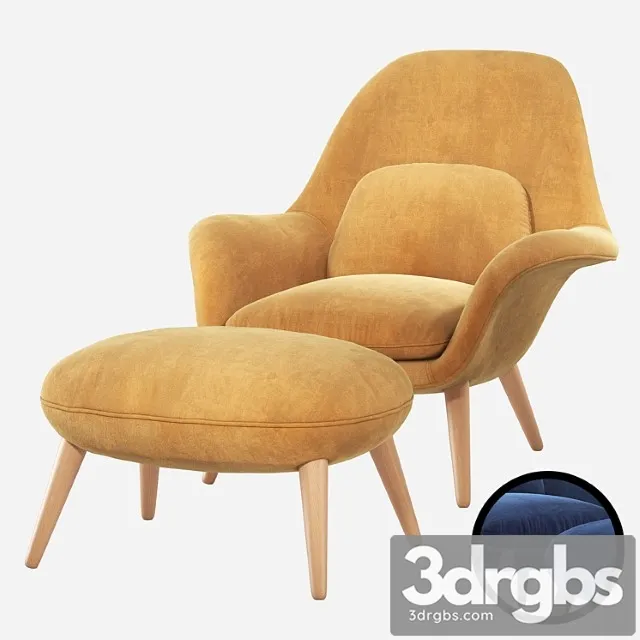 Fredericia Swoon Lounge Armchair 3D Model Download Fredericia Swoon Lounge Armchair 3D Model Download