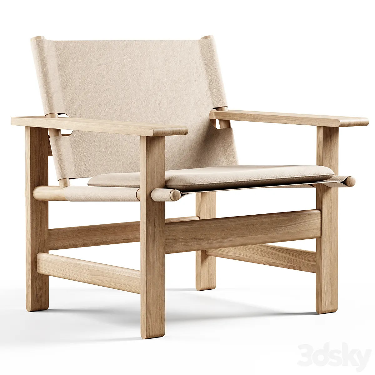 Fredericia – The Canvas Chair By Børge Mogensen 3D Model