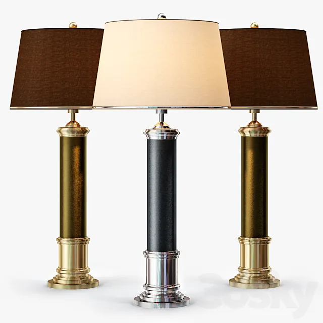 Frederick Cooper Leather Column Table Lamp 3DModel