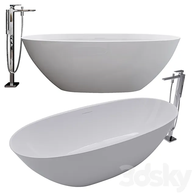 Free-Standing Bath Wila I Marmorin 3D Model