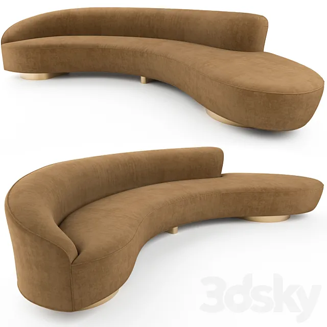 FreeForm Curved Sofa with Arm by Vladimir Kagan 3D Model